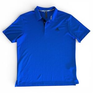 adidas Blue Striped Short Sleeve Polo Men’s Large EUC